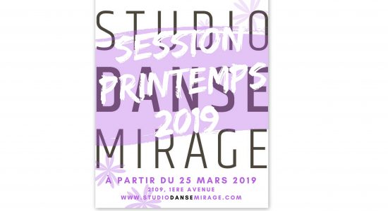 Cours de danse pour la Session de printemps au Studio Danse Mirage - Début des cours: 25 mars