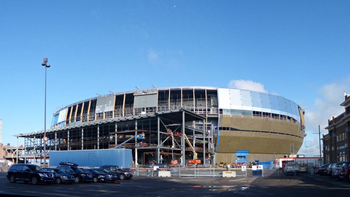 Le Centre Vidéotron en construction. 5 septembre 2014.