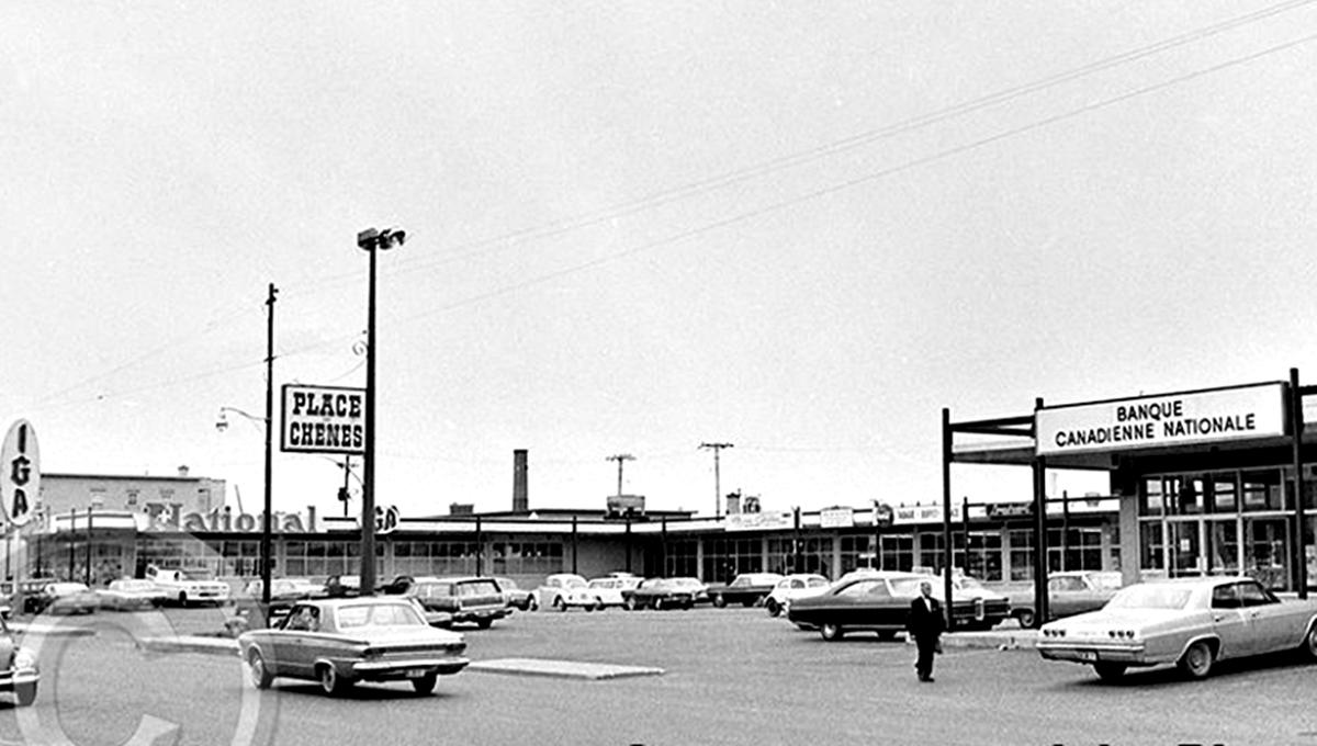 Le centre commercial Place des Chênes en 1968.