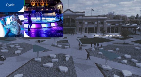 Trois œuvres lumineuses interactives ainsi qu’un sentier de glace animeront la Place Jean-Béliveau, à Expo-Cité. 